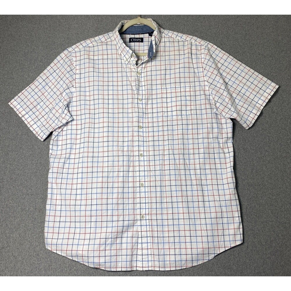 Chaps Men’s Plaid Shirt Short Sleeves XXL